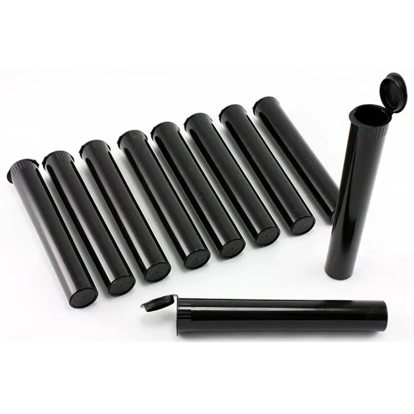 100pcs black 110mm Tobacco Cigarette Storage Tube Waterproof Anti-odor Seal Plastic Dry Herb Grass Storage Cases