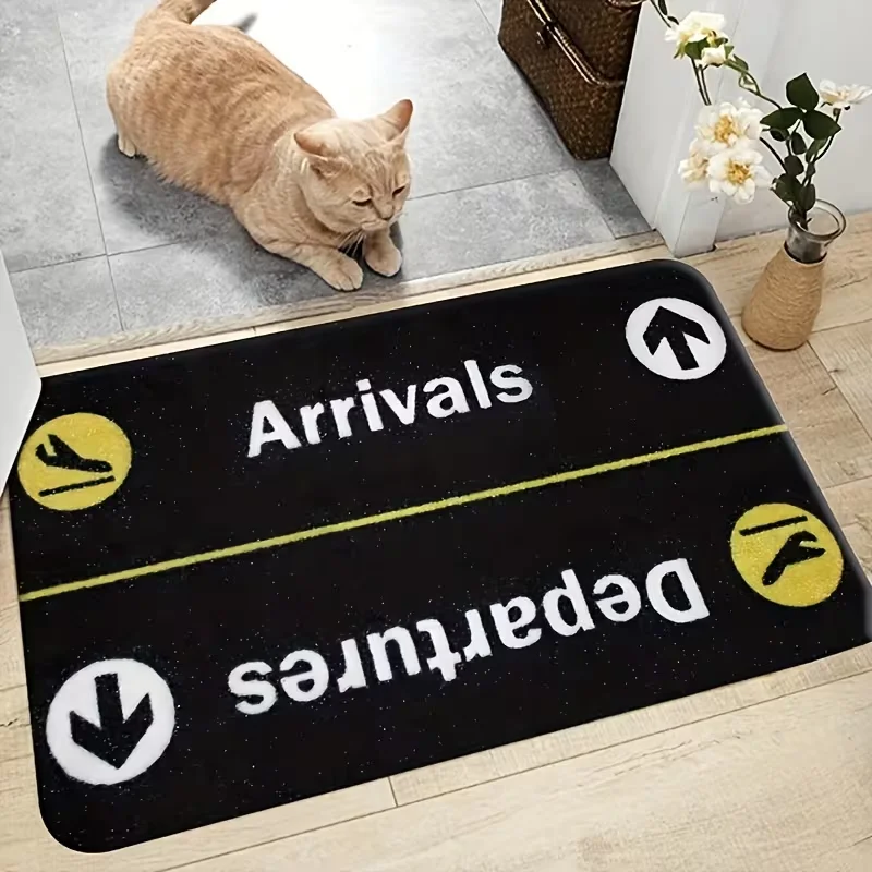 Creative Logo Doormat Front Carpet Retro Airplane Arrow Print Travel Enthusiast Entrance Carpet Indoor Entrance Home Decoration