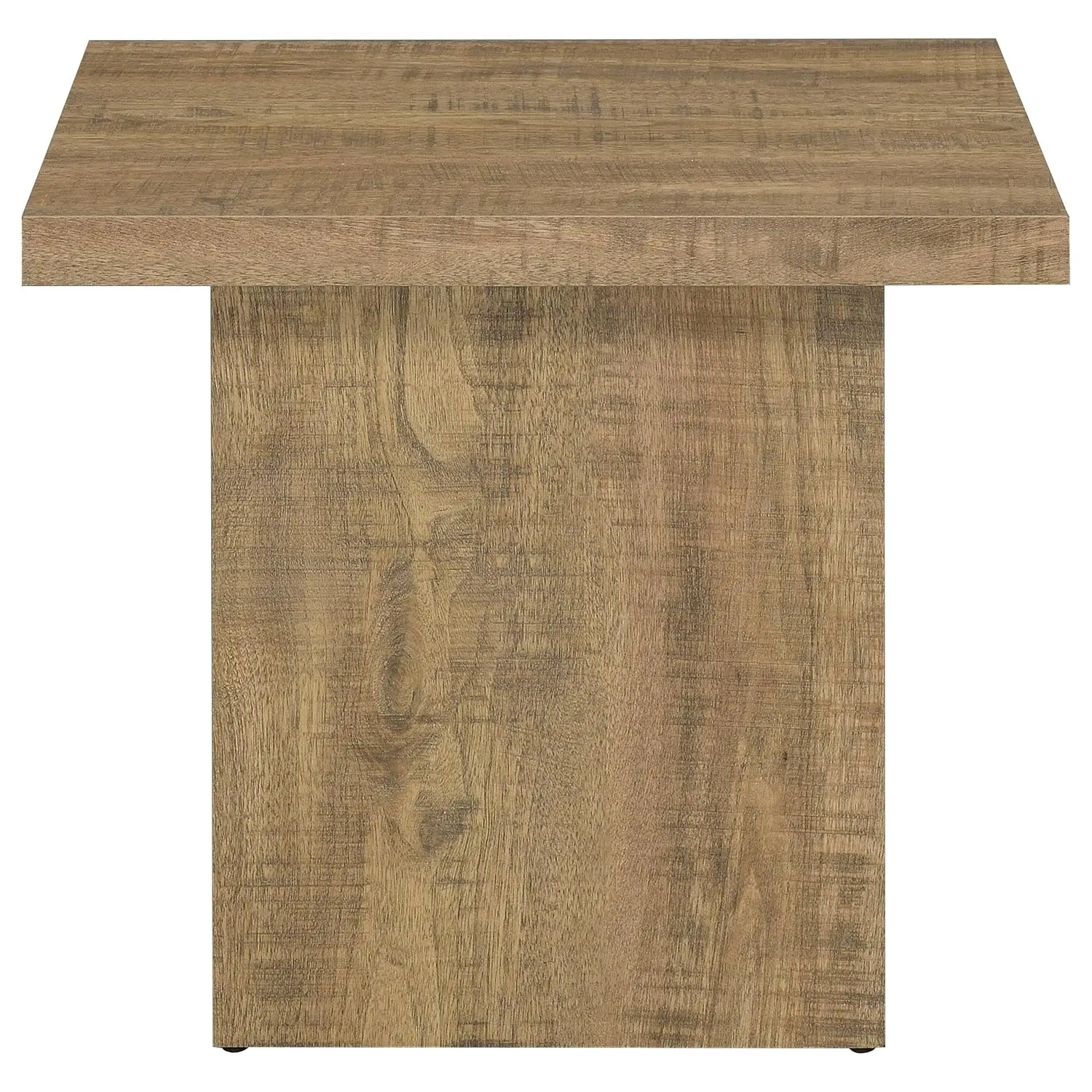 Square End Table Sofa Side Table Eco Wood Laminate Veneer Rustic Farmhouse Mango Brown Living Room, Customized