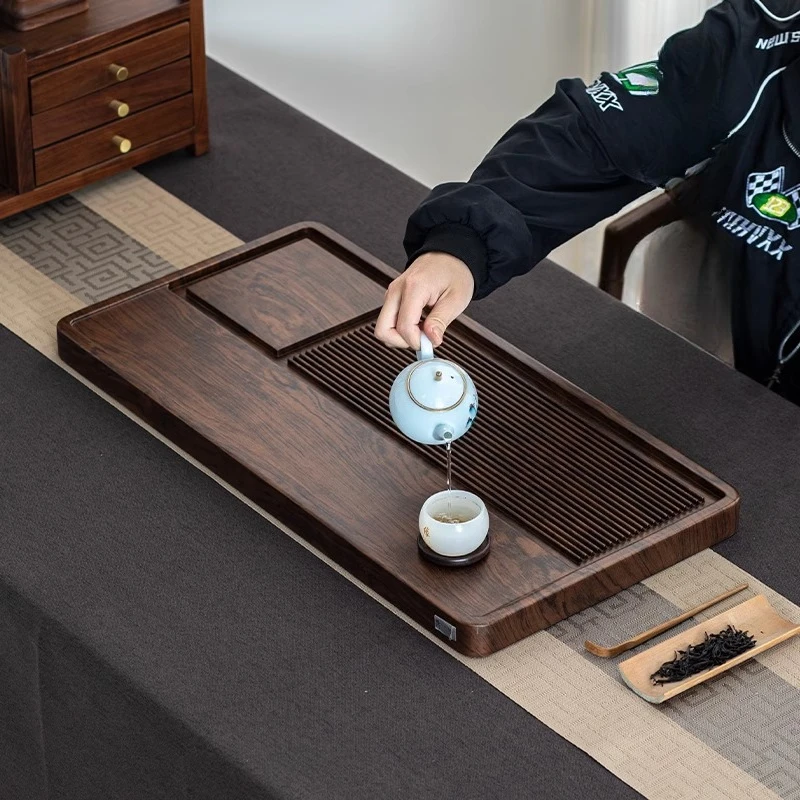 r*-Valet Desk Tea Tray Wood Plates For Food Pot Accessories Rectangle Tea Tray Ceramic Hospitality Bandeja Madera Home Products