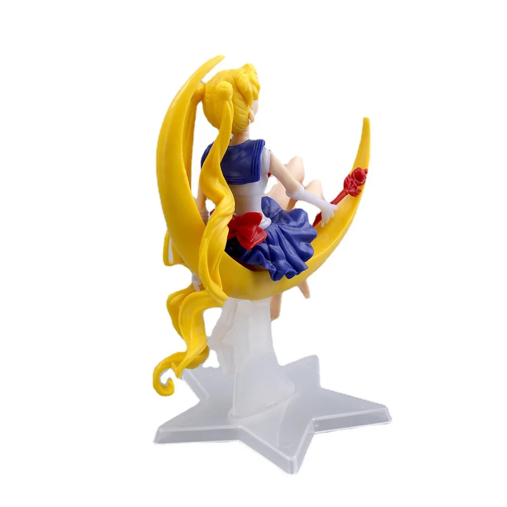 Cartoon Sailor Moon Beautiful Girl Water Ice Moon Kawaii Anime Action Figure Scene Doll Collectible PVC Model Toy Birthday Gift