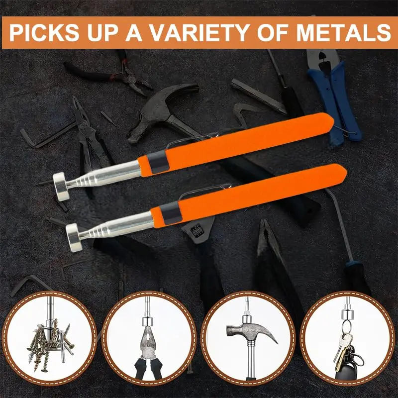 Magnetic Retractable Pickup Suction Iron Rod Portable Multifunctional Extractor Pen Clip Automotive Repair Tools