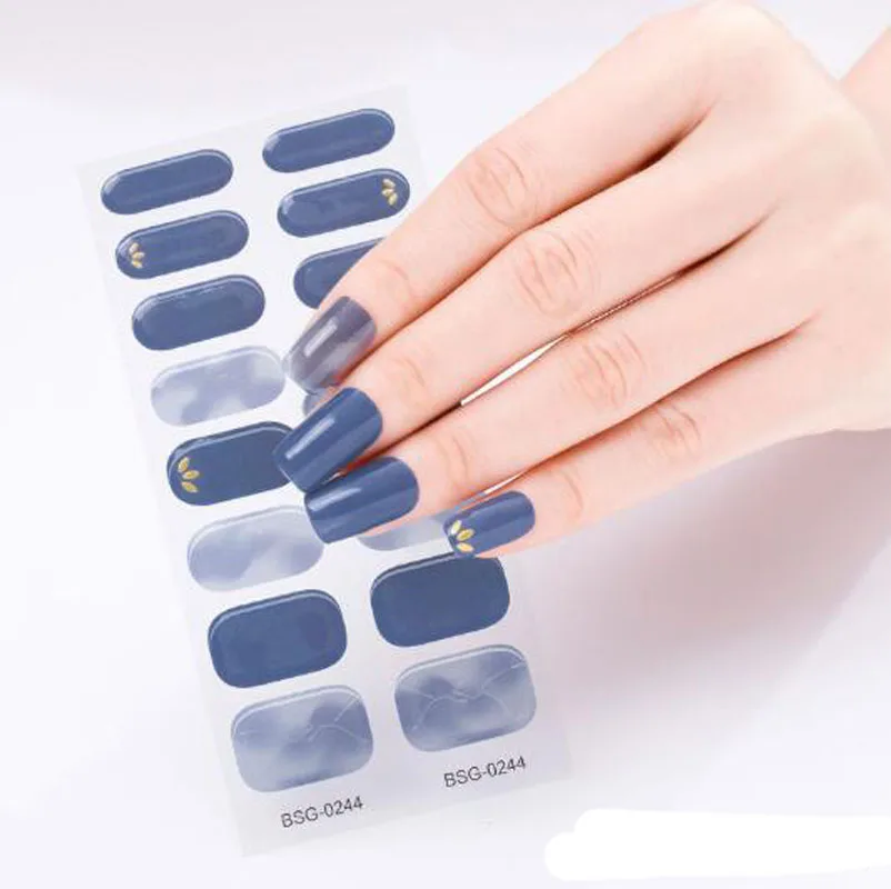 เจลเล็บห่อปลายนิ้วศิลปินเจล Lampe Manucure สติกเกอร์เล็บเล็บฟิล์ม UV กึ่งหายเล็บแพทช์ DIY ความงามเล็บปลอม