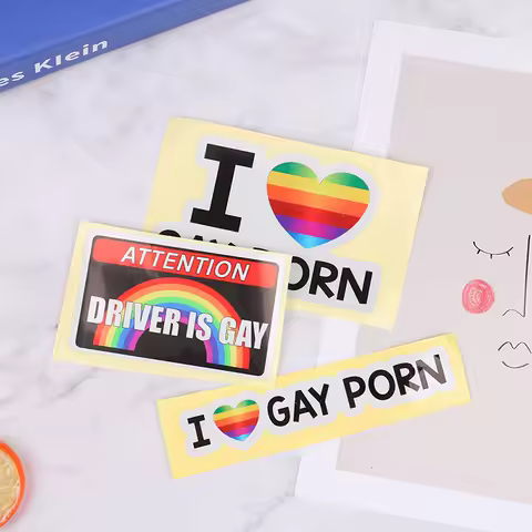 1Pc Reflective I LOVE GAY PORN Car Sticker Funny Gay Personality Decal for Vehicle Window
