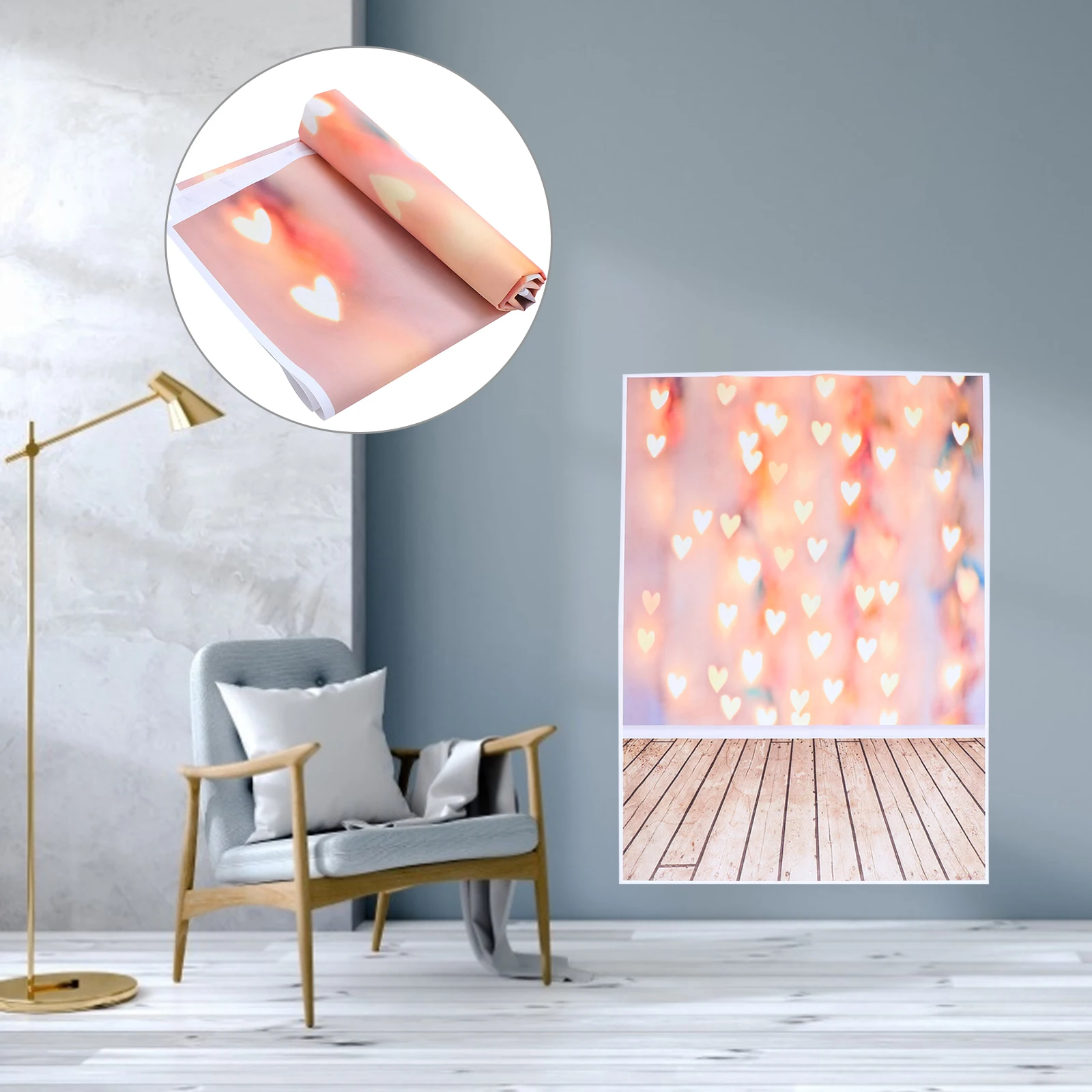 

Heart Background Cloth Romantic PhotoBackdrop WallMounted Decorative Backdrop LargeSize PhotographyStudio Backdrops Vinyl