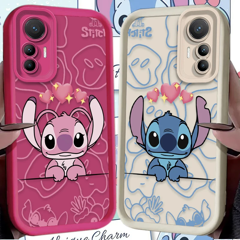 Casing Pasangan Disney Stitch untuk Xiaomi Poco F7 F6 F5 F4 F3 M5s C65 C75 C71 X7 X6 X5 X4 GT X3 NFC M7 M6 Pro 4G 5G Penutup Tahan Benturan