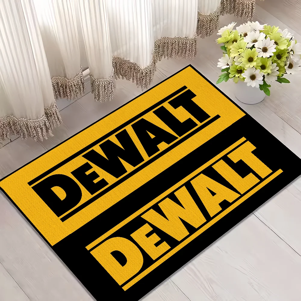 Marke D-DeWalt Cool Logo Kleiner Teppich für Haus, Schlafzimmer, Küche, Bad, Super Saugfähiger Teppich, Rutschfester Fußteppich – Detail 5
