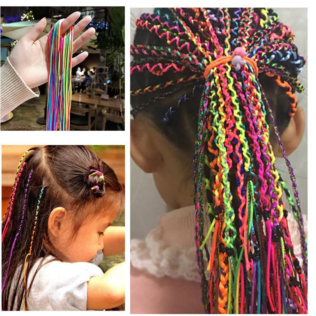 

Colorful Girls Hair Braids Rope Strands for African Braids Girls Ponytail braids Women Styling Hair Accessories