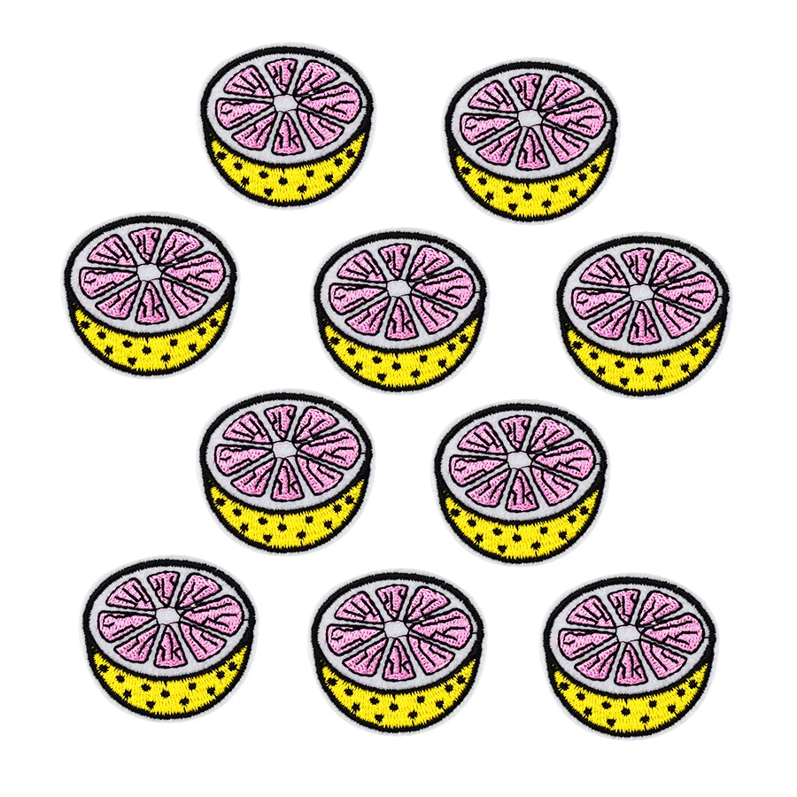 

10PCS Lemon patches stripe for clothes iron on applique embroidered patch DIY labels embroidery sew accessories for kid clothes