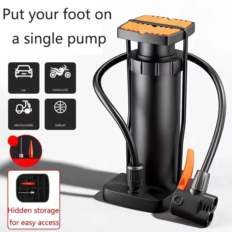 High Pressure Foot Pedal Portable Pump Bicycle Electric Motorcycle Car Basketball Inflator Quick Inflator Pump