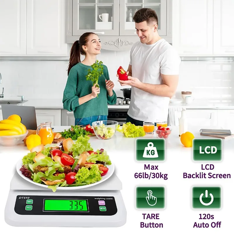30 كجم / 1 جرام الدقة LCD ميزان رقمي ميزان إلكتروني مقياس الوزن البلاستيك مقياس الوزن ميزان الوزن موازين الطعام للمطبخ