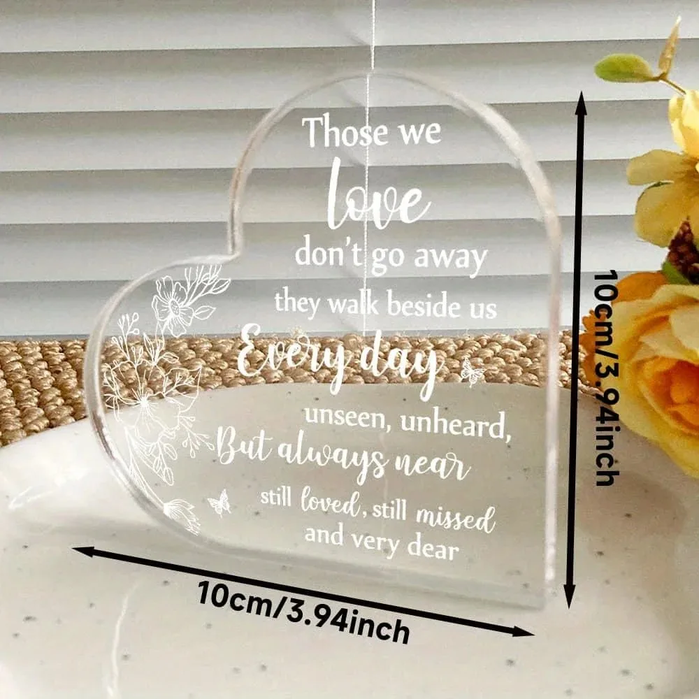 CIFBUY Acrylic Desktop Decor 2D Flat Floral Design Sentimental Memorial Gift for Indoor Outdoor Home Office Birthday Anniversary