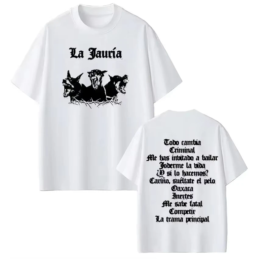 

Футболка с принтом La Jauria Album Tour Rapper Dani Fernandez 2026, модная повседневная хлопковая футболка в стиле Харадзюку для мужчин и женщин, уличная одежда
