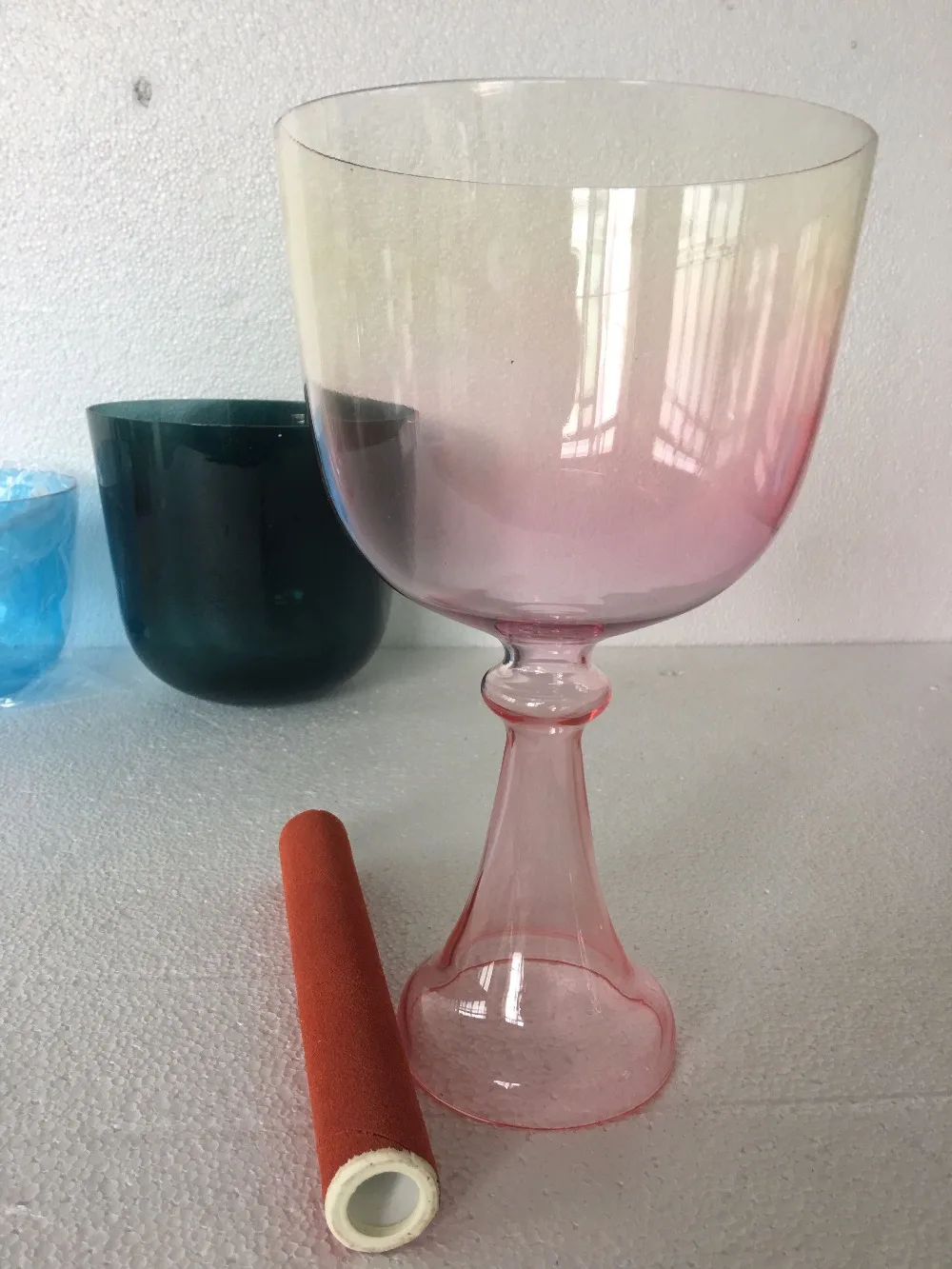 YUN QI QING YIN 4th Octave Light Pink Crystal Singing Grail Chalice C C# D D# Tone Sacral Chakra Adrenals Chakra Sound Bath Yoga Vibration Healing Bowl