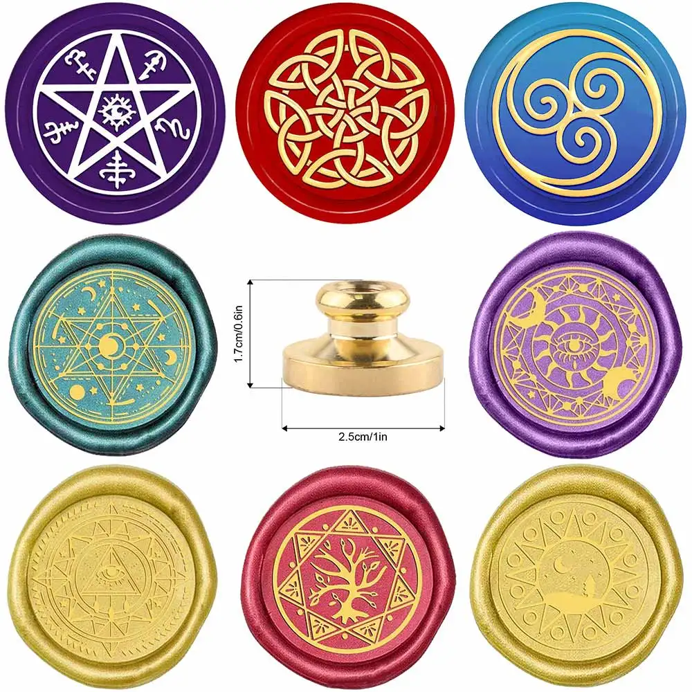 

Stripe Sun Moon Constellation Wax Seal Stamp for DIY Decoration Invitation Greeting Cards Craft 2024 Removable Brass Stamp Head