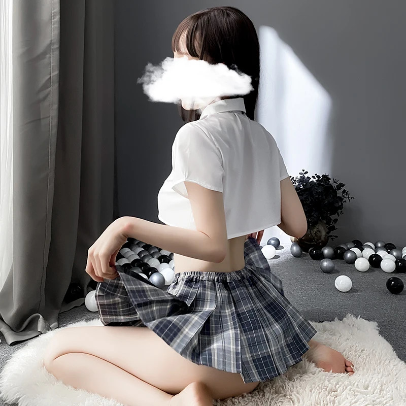 SENMHS seragam sekolah seksi wanita, setelan kostum Cosplay pelajar gaya Jepang dengan rok lipit Mini Lingerie pelaut wanita