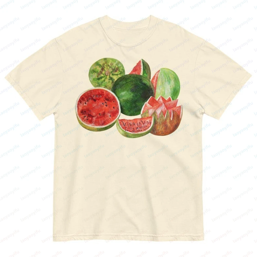 Frida-Kahlo-Viva-La-Vida-Watermelons-T-shirt-Art-History-Shirt-Graphic-T-Shirts-Harajuku-Gothic-Aesthetic-Shirts-for-Women-Tops