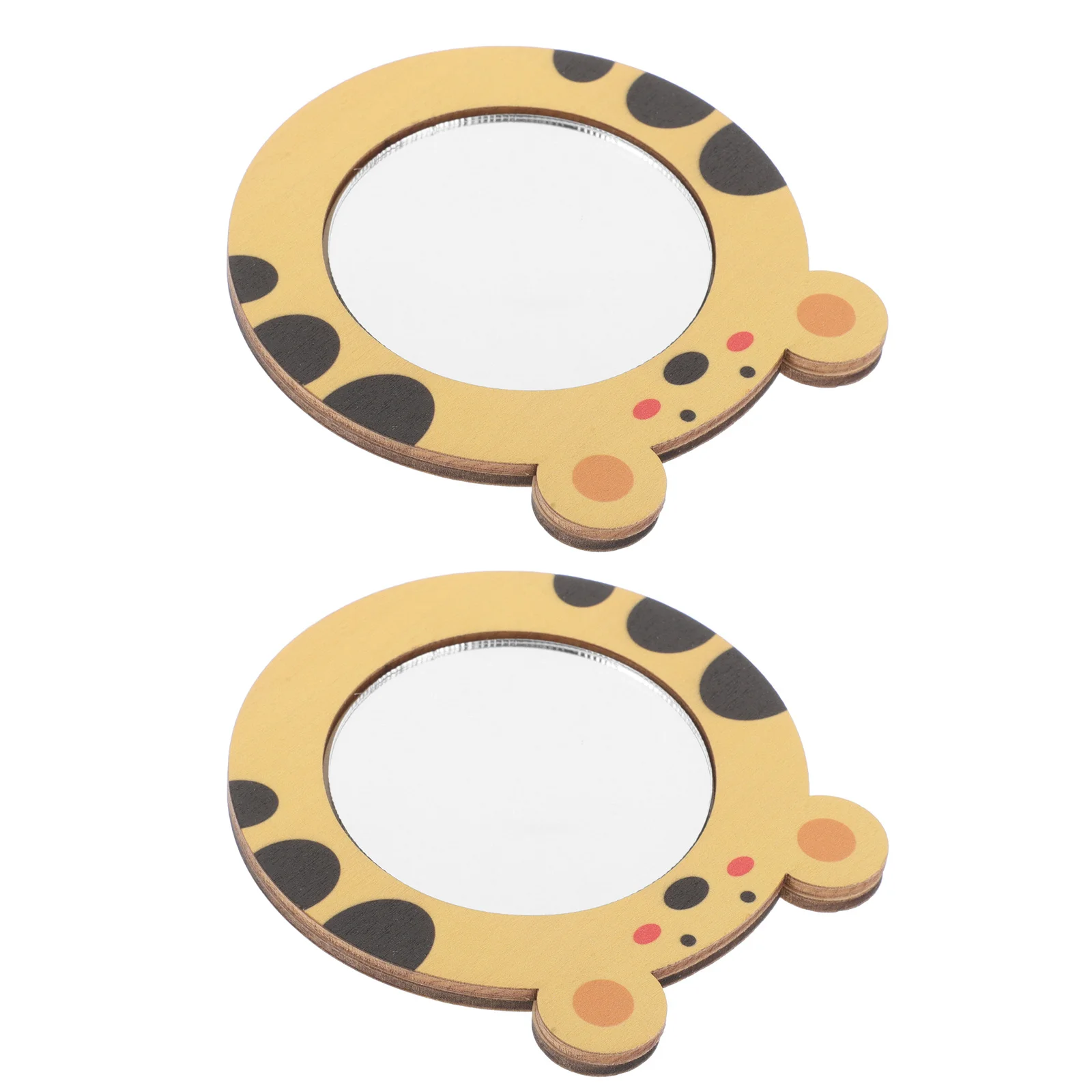 

2Pcs Lightweight Kids Bathtub Mirror - Wood Baby Mirror for Portable Shower Play and Early Learning Sensory Experience