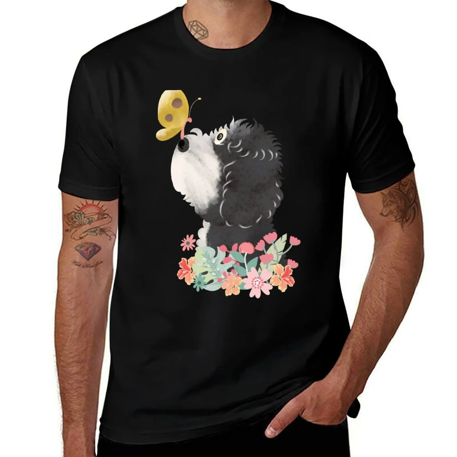 Hello Spring! Black White Goldendoodle Labradoodle Cockapoo Cavapoo Aussiedoodle Sheepadoodle Bernedoodle T-Shirt
