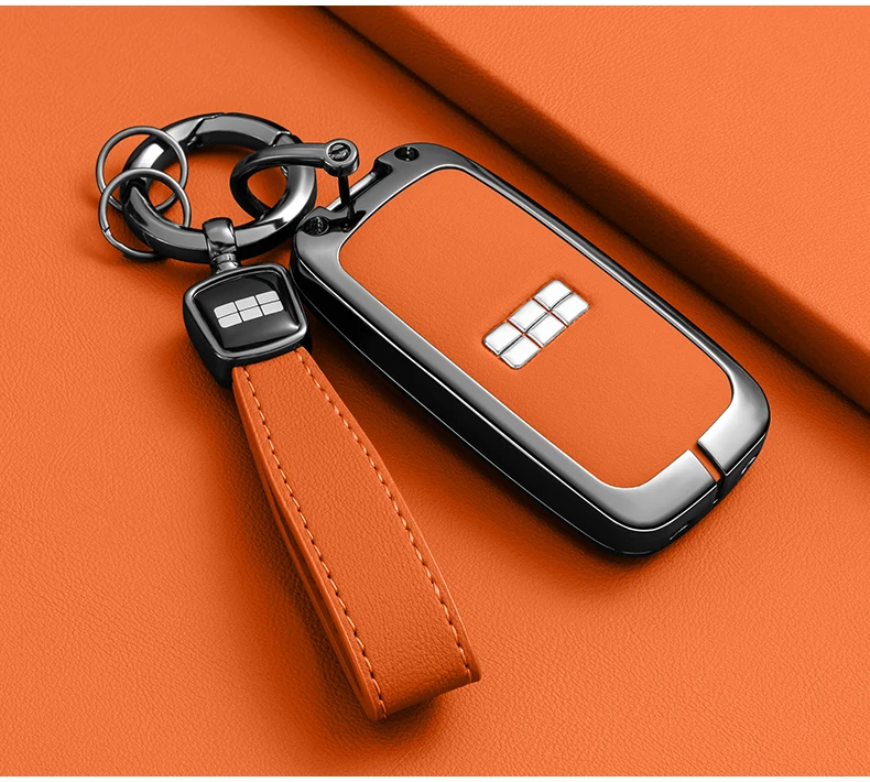 Auto Zink-legierung Leder Schlüssel Fall Abdeckung Für Geely Galaxy EX5 E5 L6 L7 EMI NO.1 Proton e.MAS 7 5 E8 Starry 8 Smart Fob Schlüssel Kette – Detail 4