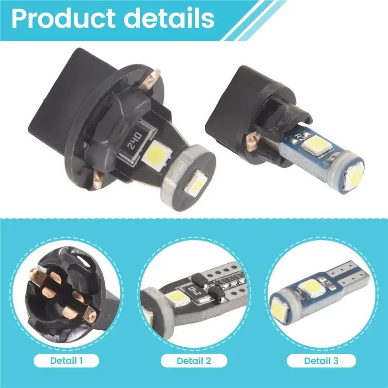 Reliable-40 Pieces T5 T10 LED Bulbs Dash Lights With Twist Socket Instrument Dashboard Light LED Bulbs For Interior Car Lights