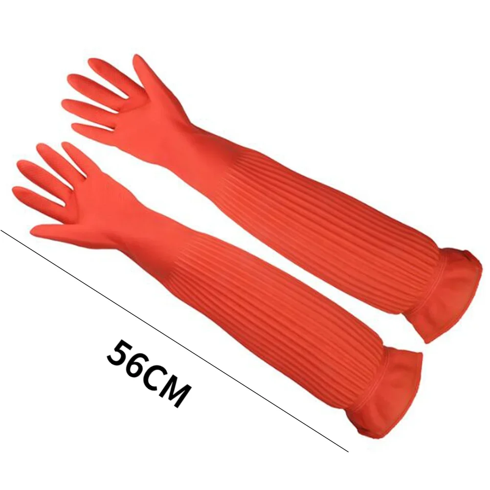 Latex Long Rubber Dish Washing Silicone Kitchen Clean Gloves Aquarium Fish Tank Industrial Thick Protective Gauntlets Waterproof