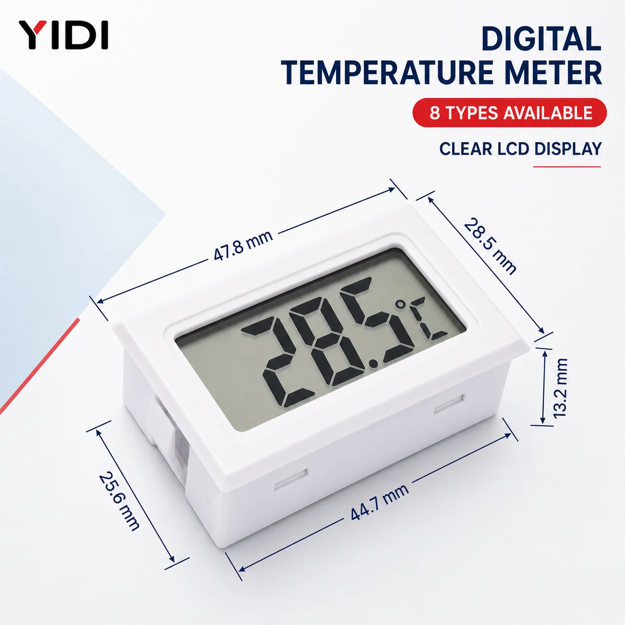 10 Stück LCD-Digital-Thermometer-Hygrometer, optional mit 1 m Sonde, Innen- und Außentemperatur- und Luftfeuchtigkeitsmesser für Inkubator und Aquarium