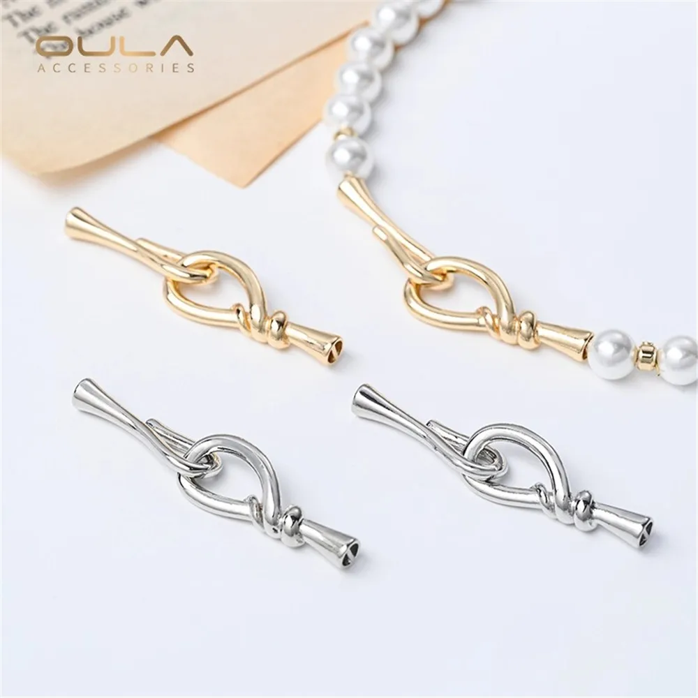 

1pcs 14K Gold-plated Fishhook-shaped Pearl Clasp Diy Handmade Bracelet Necklace Clasp Connection End Clasp Accessory Clasp