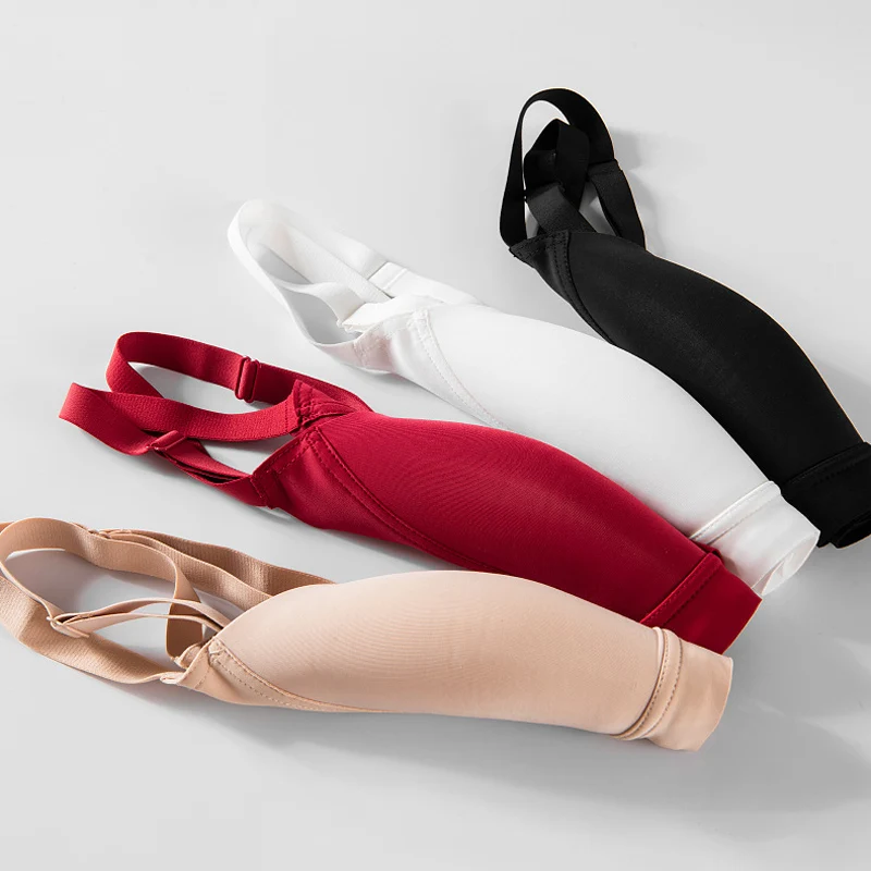 Women Push up Bra, 100%Silk Lining, 3/4 Cup, Comfortable Female Underwear, Wire Less, Thin padding Brassiere, Black, Red