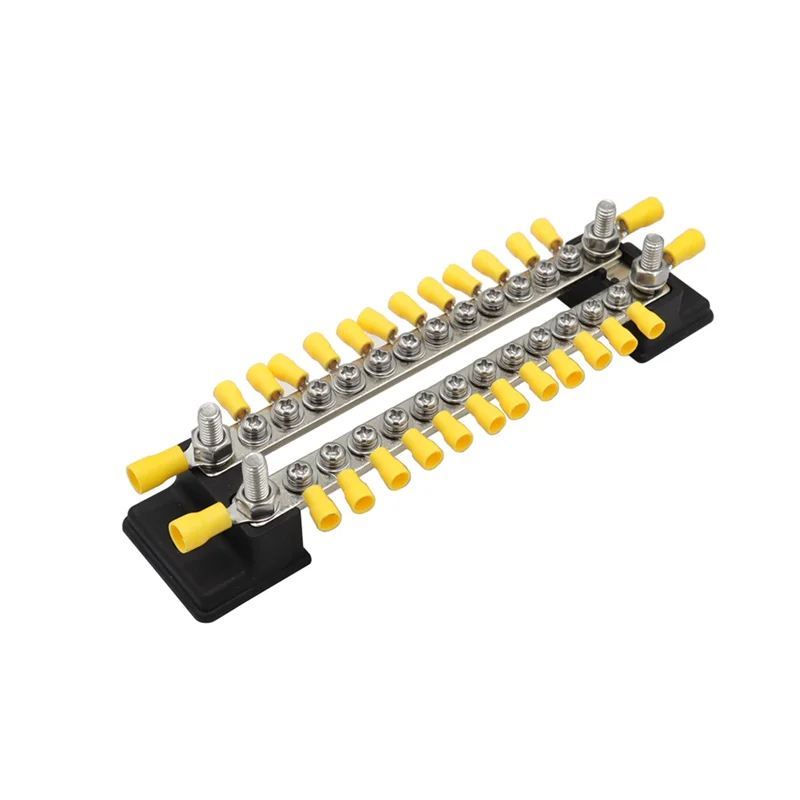 Double Row 12-Way Bus Line 150 a High Current Double Row Busbar with Transparent Cover Black