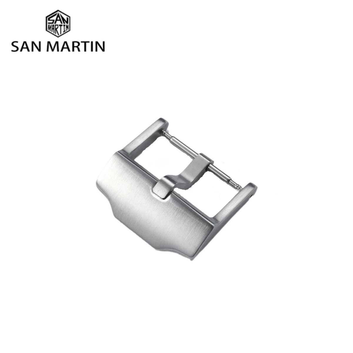 San Martin Watch Band Buckle Brushed 316L Stainless Steel 20mm 18mm Men Watchband Strap Watch Parts Silver Clasp Accessories