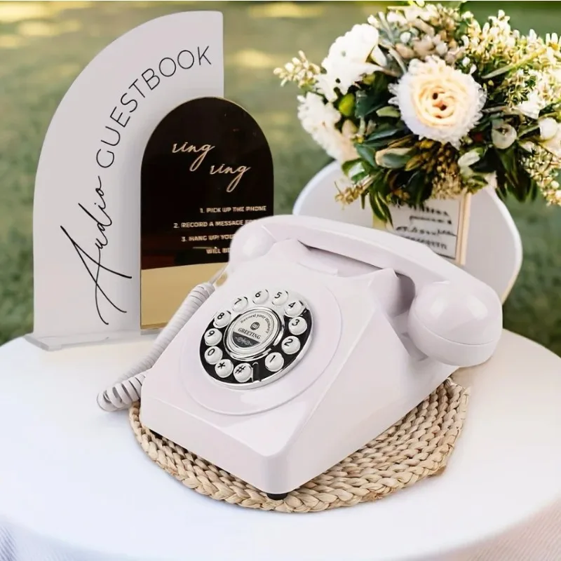 

Audio Guestbook Phone for Wedding Decoration Telephone Booth Antique Telephone Audio Guest Book