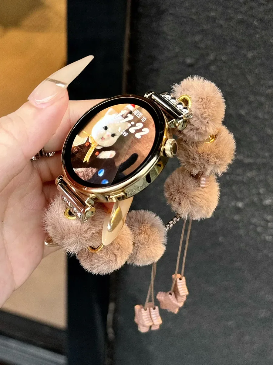 18 20 22 Пушистый шариковый ремешок для Samsung Galaxy Watch 7 6 5 4 3 Активный регулируемый ремешок для Amazfit GTR Huawei GT5 4 3 2 41/46 мм