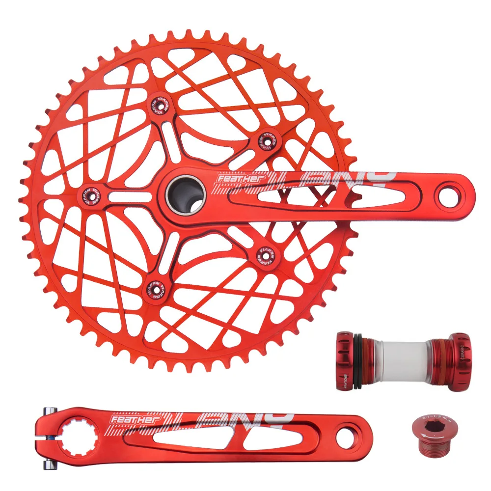BOLANY-Integrated Hollow Crankset/Platter, Positive and Negative Aluminum Crank Set, Ceramic BB, 170mm, 54 T, 56 T, 58T image 5