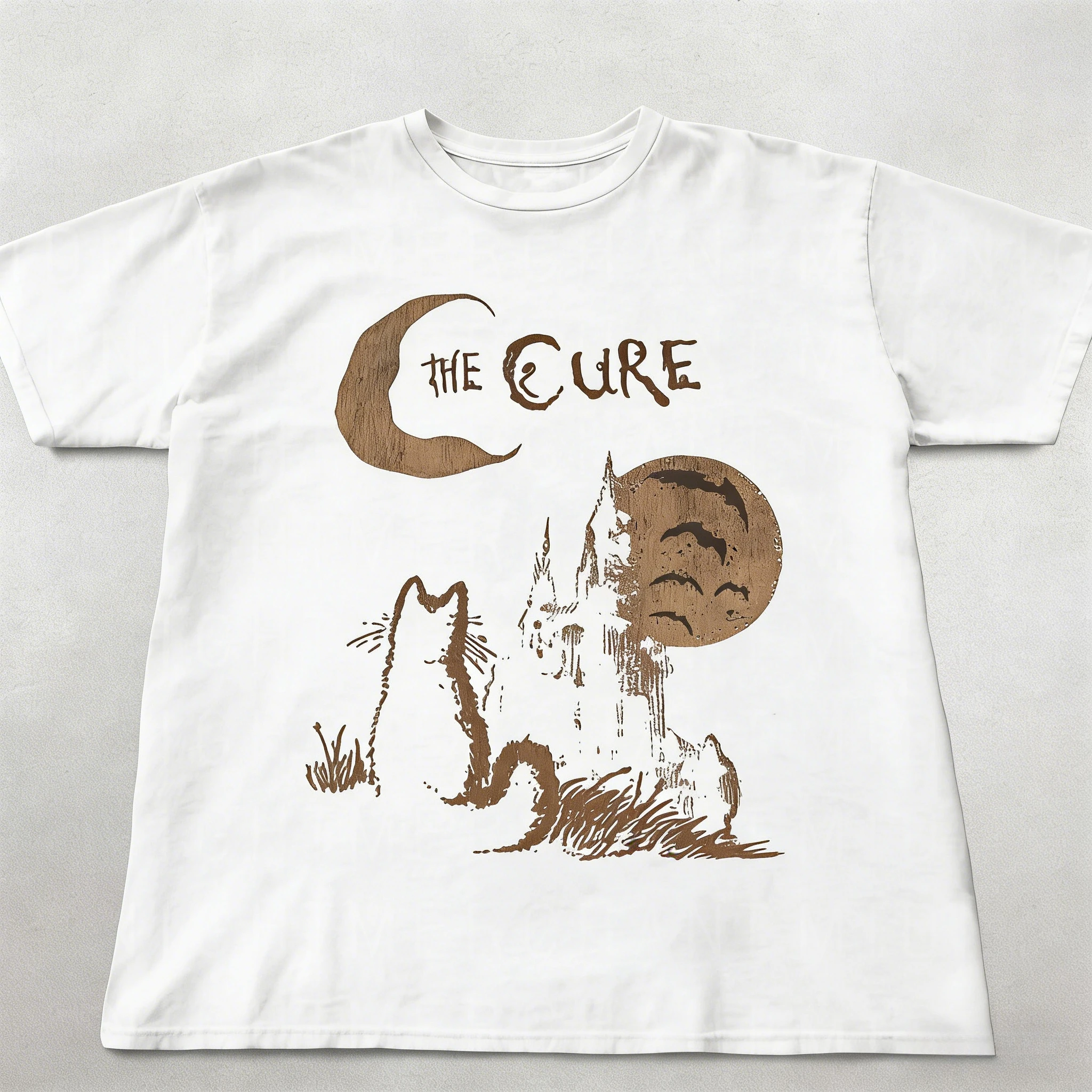 

Футболка The Cure Cat, Alt Indie Rock 90-х годов, рубашка унисекс, подарки для любителей кошек, подарки для фанатов The Cure, футболка с группой, мужская футболка The Cure Graphic Tee