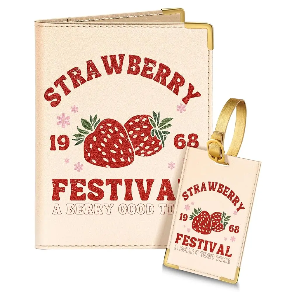 

Passport Holder Lugguage Tag Set Suitcase Cover Wallet Case for Travel Women - Leather Passport Book Personalized Organizer