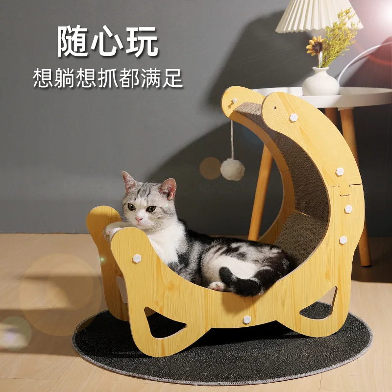 CX creative cat scratching board corrugated cat nest grinding claws wear resistance can not drop debris tease cat hanging ball