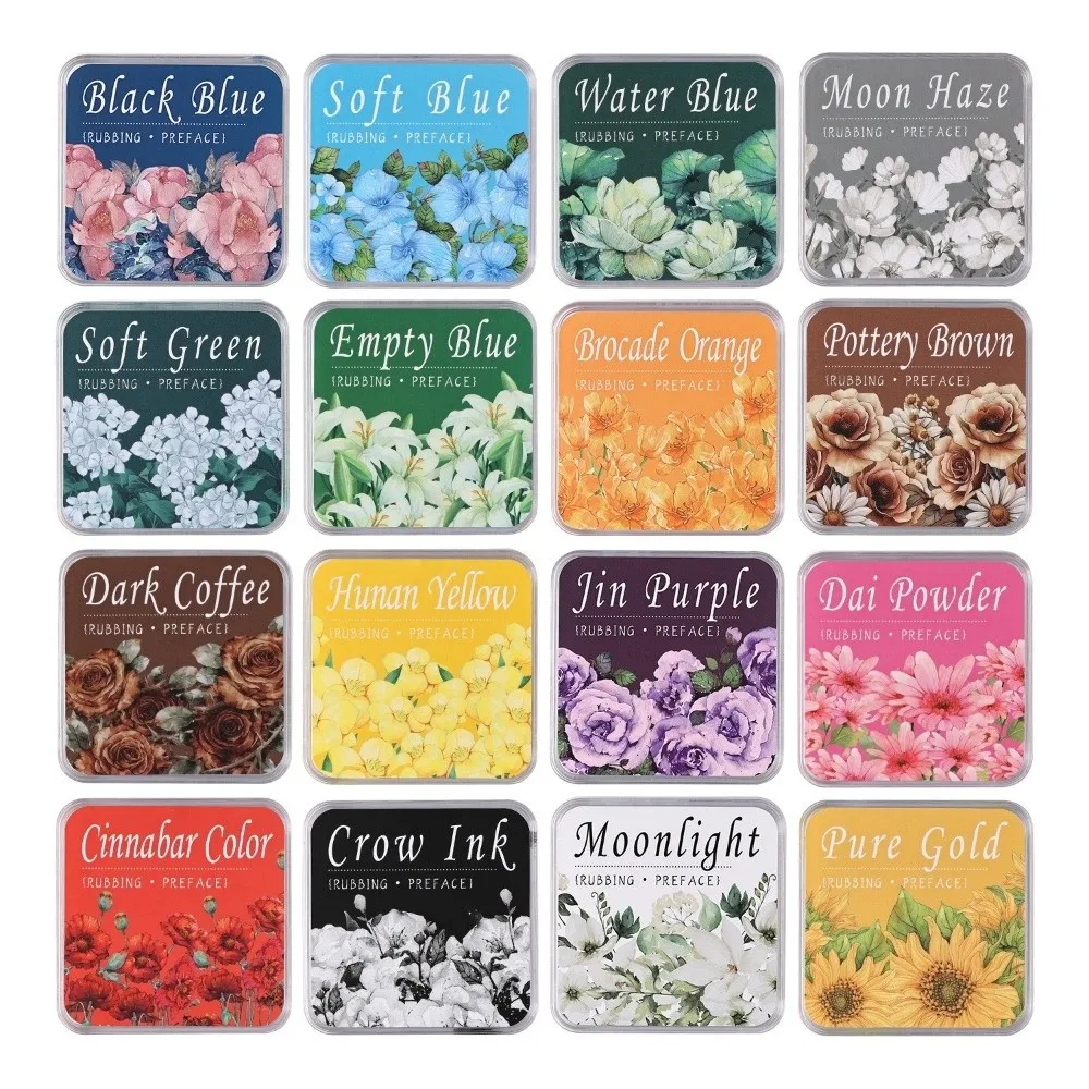 جديد مربع طالب مختمة ألوان متعددة التجفيف السريع ختم الحبر الذاتي ايكو القطن حبر محايد القرطاسية Inkpad هدايا عيد