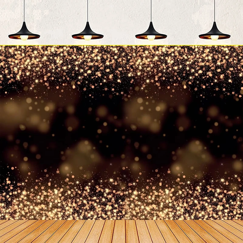 

Черный и золотой фон для фотосъемки с золотыми пятнами, баннер, винтажный фон для семейного дня рождения, реквизит для студии новорожденных, плакат