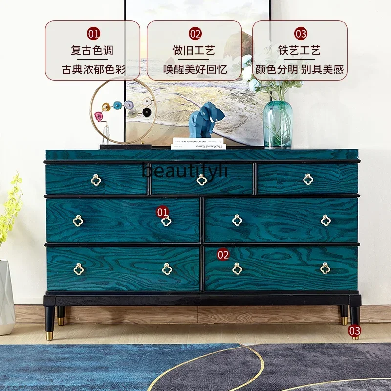 

57 chest bedroom, simple and modern solid wood, living room storage, entrance storage drawer cabinet