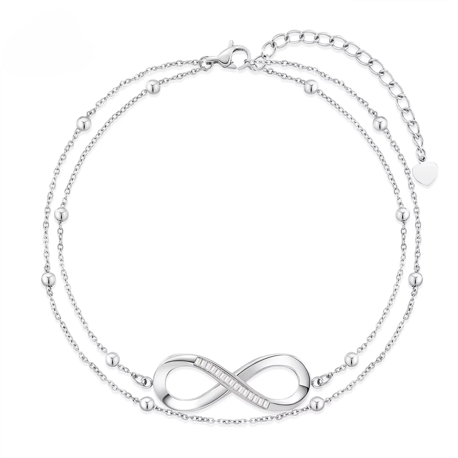 AETEEY 18K Gold Plated Stainless Steel Infinity Bracelet Romantic Fashion Women Stack Hand Jewelry