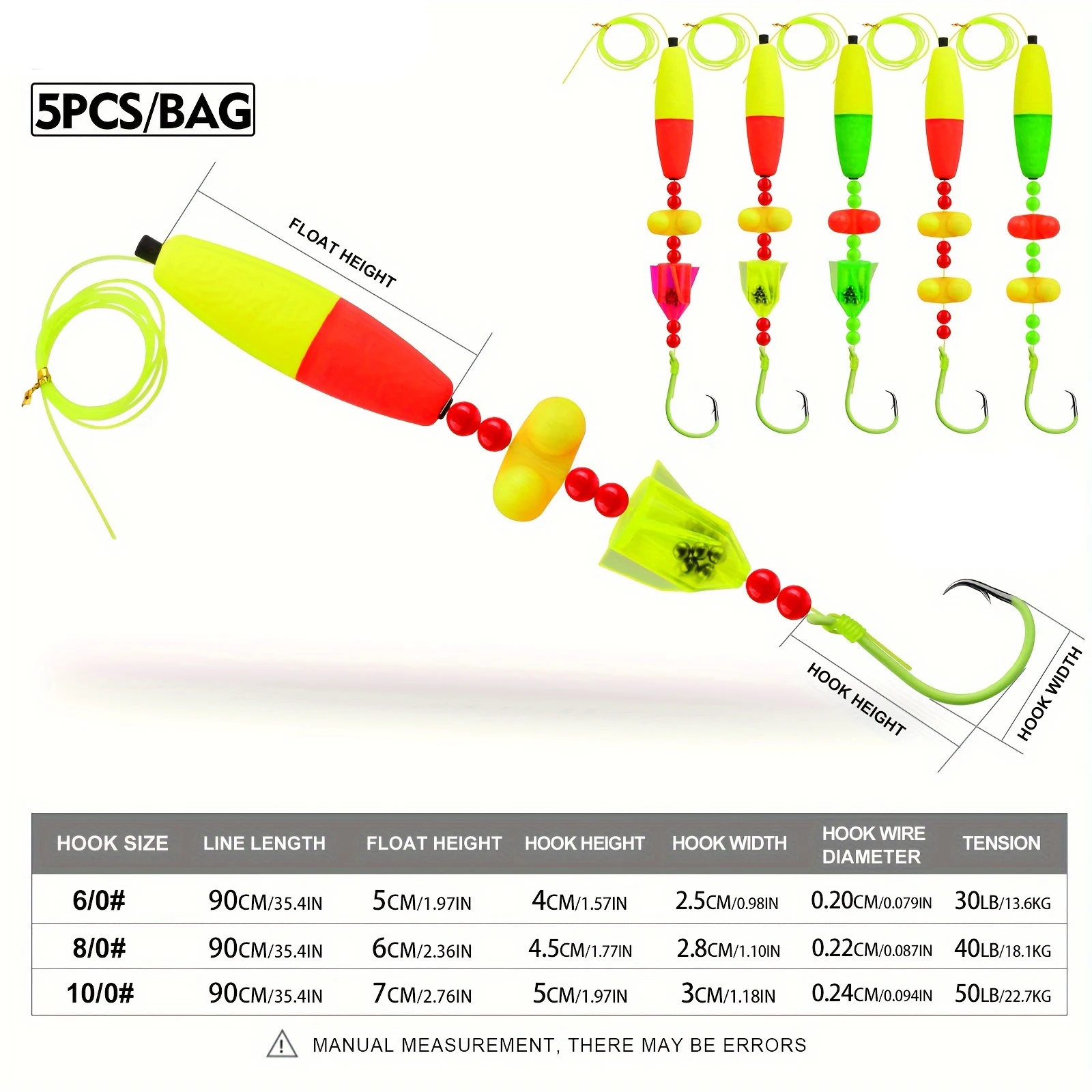 Circle Hooks Catfish Rigs Versatile Catfish Float Rigs with Rattler Equipment,Cooper Rigs for Catfish Fishing