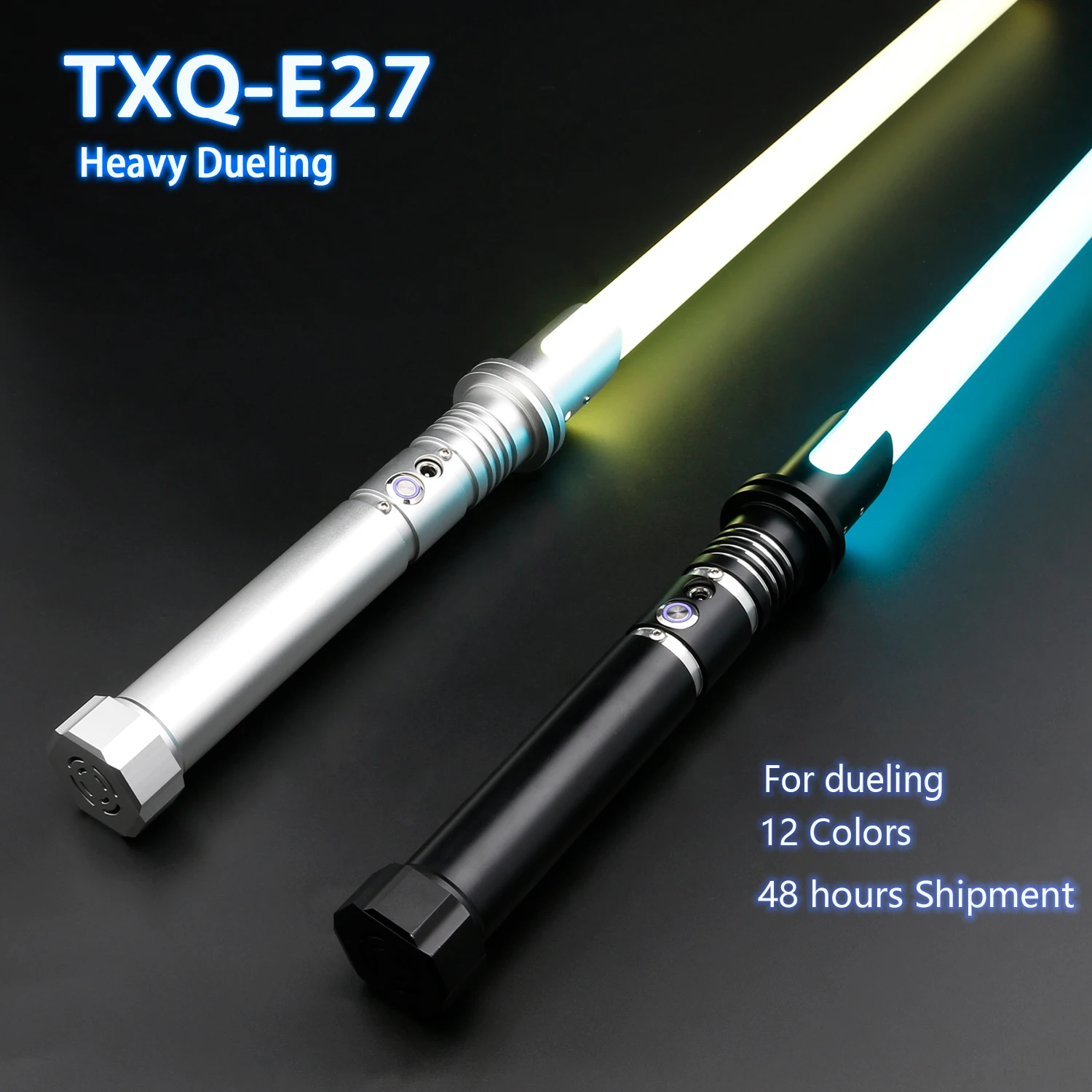 TXQSABER RGB Pixel heavy dueling laser sword Smooth Swing Metal Handle lightsaber Cosplay FOC jedi sword    12 Colors foc force