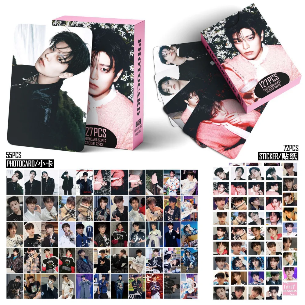 127PCS new kpop StrayKids DO IT Kim Seung min SK album small card stickers greeting cards photos postcards LOMO card gifts