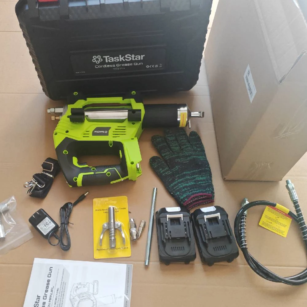 Taskstar 12000PSI Electric Grease Gun 10 oz/min Fast Flow 6-Speed Heavy Duty Grease Gun Kit with 48