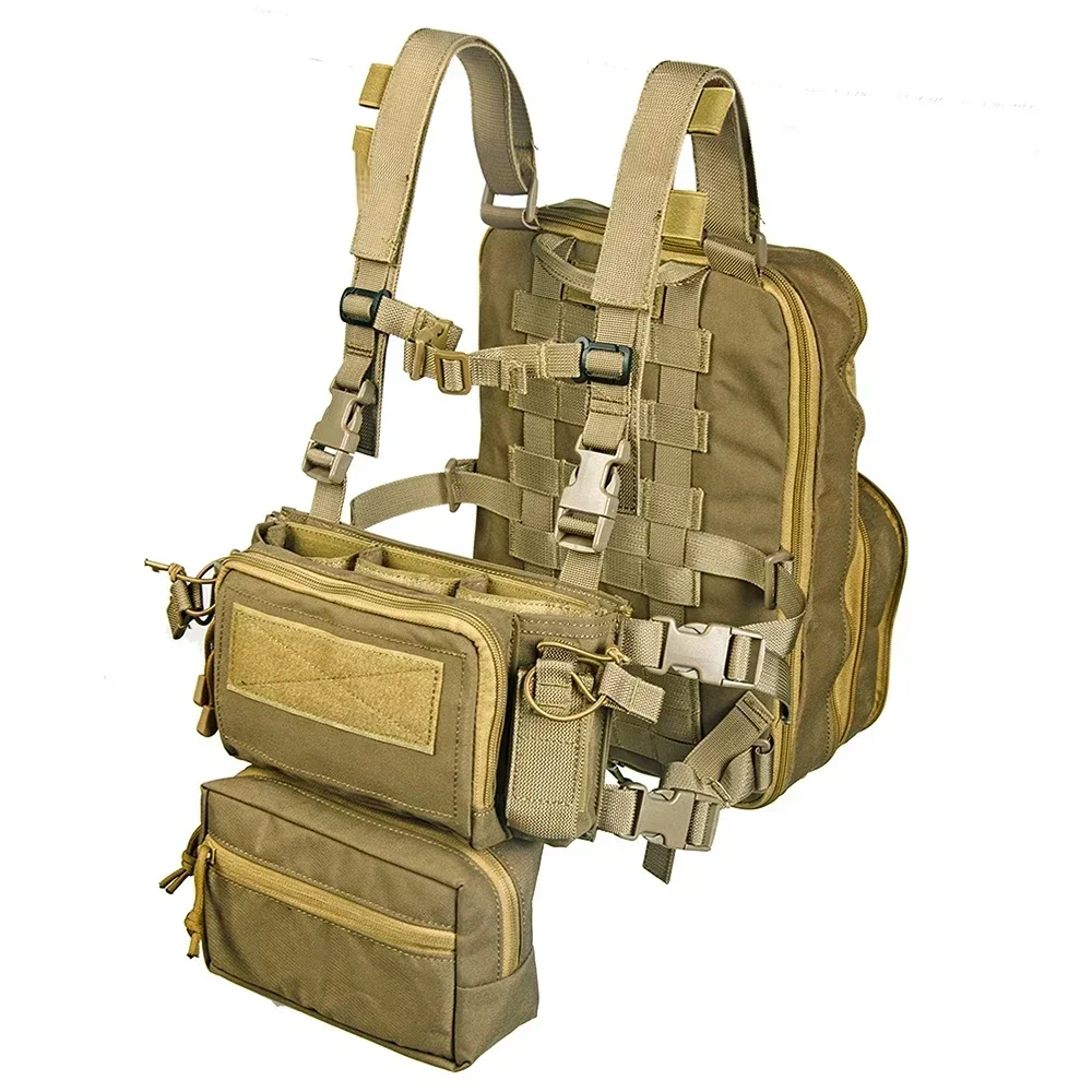 Flatpack D3 Plus Backpack Hydration CB Chest Rig Vest Armor Rifle AK M4 Pistol Magazine Pouch Outdoor Hiking Hunting Army Bag