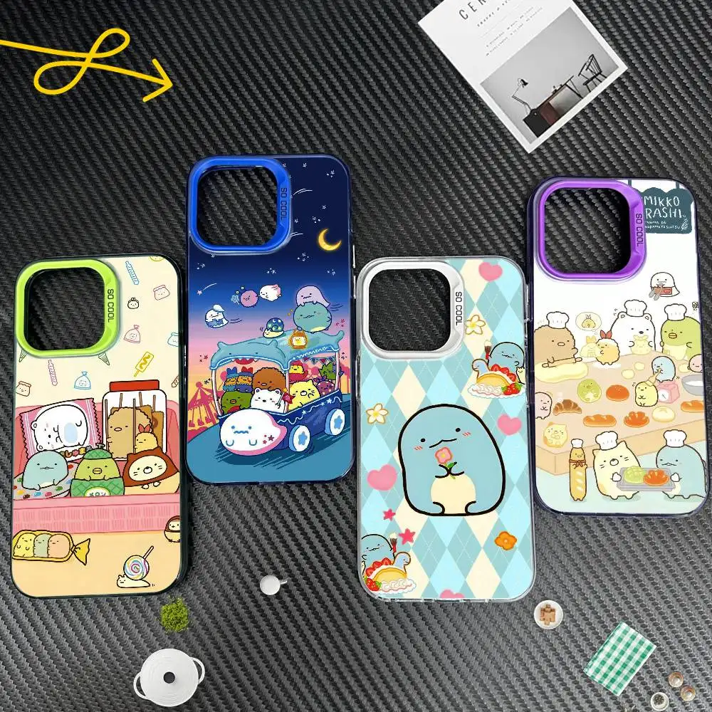 

F-Sumikko Gurashi Phone Case For iPhone17, 16,15,14,13,12 Pro Max Black Candy Matte Shockproof Cover