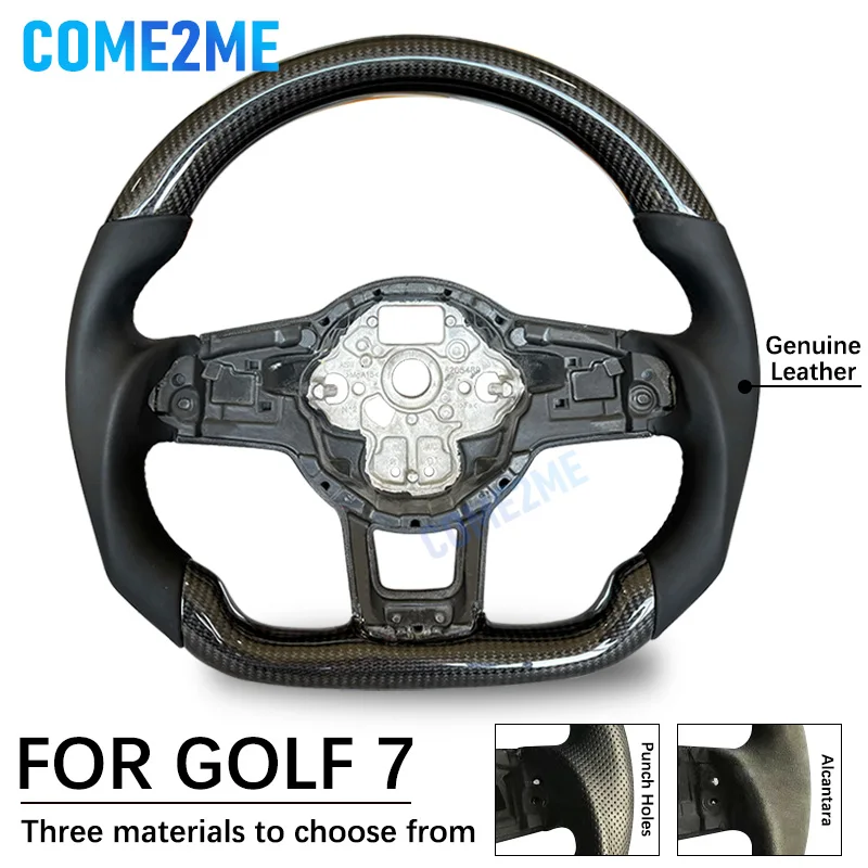 Carbon Fiber Steering Wheel leather Alcantara For Volkswagen Golf 7 7.5 GTI GTD GTE R 2013-2020 Polo GTI Tiguan Passat DSG