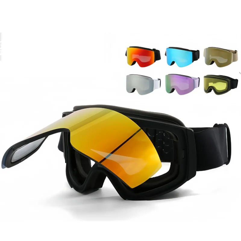 

Лыжные очки с черной оправой и прозрачными линзами Toric, противотуманная защита от ультрафиолета 400, очки для сноуборда и лыжного спорта, подарочная лыжная маска