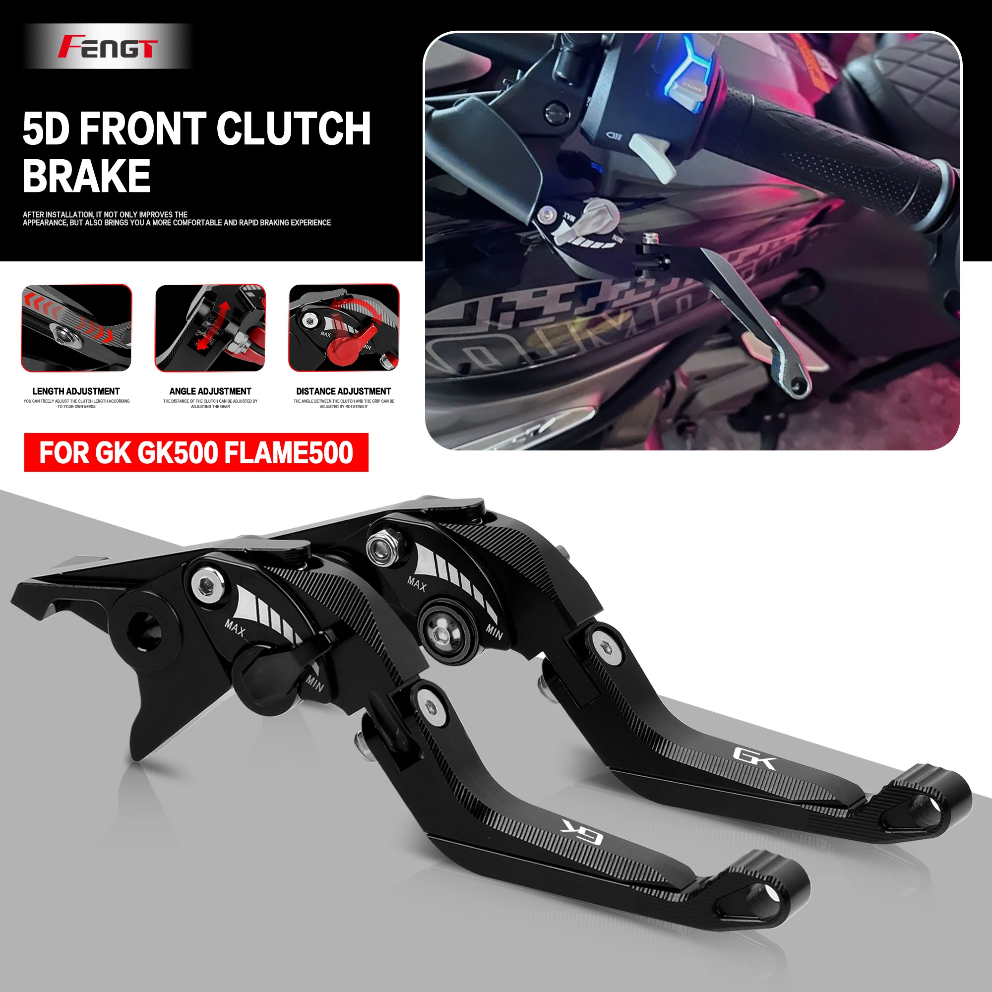 NEW 5D Brake Lever For GAOKIN GK500 Flame 500 Brixton Crossfire 500 Flame500 2021-2024 Motorcycle Handle Brake Clutch Lever